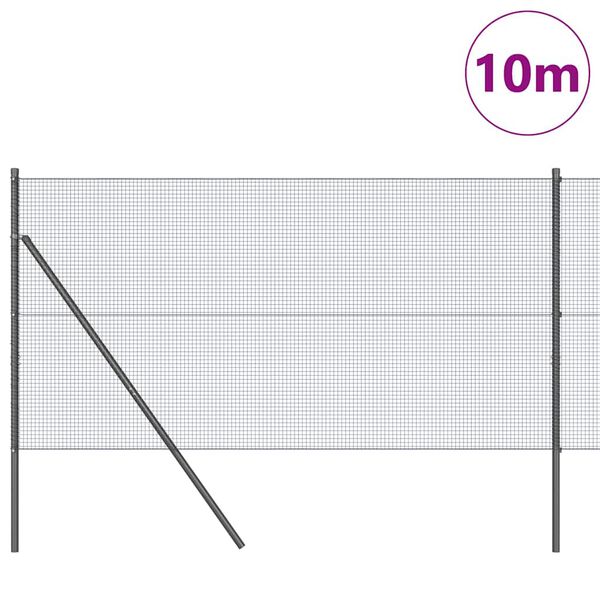 vidaXL Žoga āķis Pelēka 10 x 1,2 m (16 x 16 mm siets) Tērauds un PVC