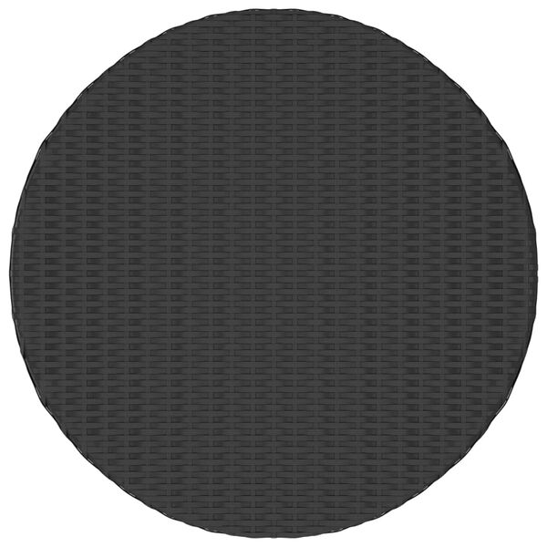 vidaXL tējas galdiņš, melns, 68x68x30 cm, PE rotangpalma