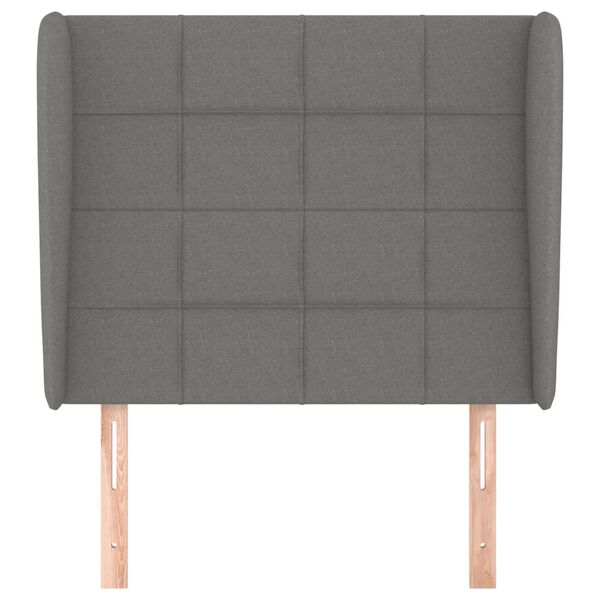 vidaXL galvgalis ar malām, 93x23x118/128 cm, tum&scaron;i pelēks audums