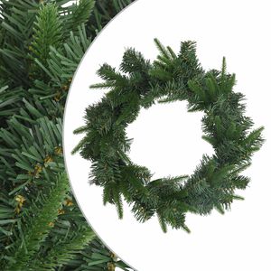 vidaXL Ziemassvētku vainags Zaļa Diam. 30 cm PVC un PE