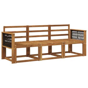 vidaXL Āra dīvānu komplekts 3 pcs Dabiska Cietā akācijas koks