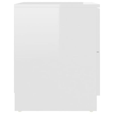 vidaXL naktsskapītis, spīdīgi balts, 40x40x50 cm, skaidu plāksne