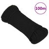 vidaXL darba virve, melna, 4 mm, 100 m, poliesters