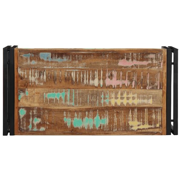 vidaXL daudzkrāsains kafijas galdiņ&scaron; 80x40x35cm masīvkoks, pārstrādāts