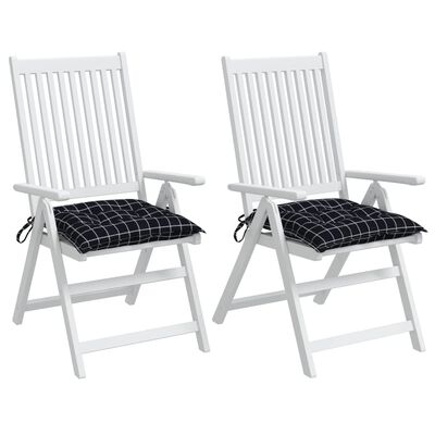 vidaXL krēslu matrači, 2 gab., 40x40x7 cm, audums, melni četrstūri