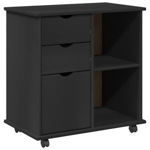 vidaXL Rito&scaron;ais skapis 63,5 x 39 x 65,5 cm Cieta priede Melna