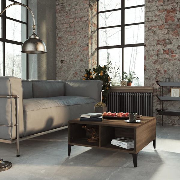 vidaXL kafijas galdiņ&scaron;, ozola krāsa, 60x60x30 cm, inženierijas koks