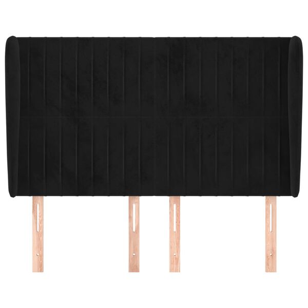 vidaXL galvgalis ar malām, 147x23x118/128 cm, melns samts