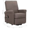 vidaXL masāžas krēsls, paceļams, pelēkbrūns audums