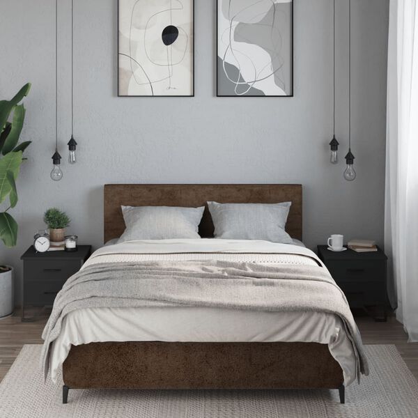 vidaXL naktsskapī&scaron;i, 2 gab., melni, 40x40x40 cm, inženierijas koks