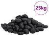 vidaXL pulēti oļi, 25 kg, melni, 2-5 cm
