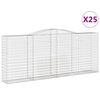 vidaXL arkveida gabiona grozi, 25gb., 400x50x160/180cm, cinkota dzelzs