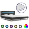 vidaXL gulta ar atmiņas efekta matraci, LED, tum&scaron;i pelēka, 180x200 cm