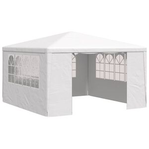 vidaXL dārza nojume ar sānu sienām, profesionāla, 4x4 m, balta, 90 g/m&sup2;