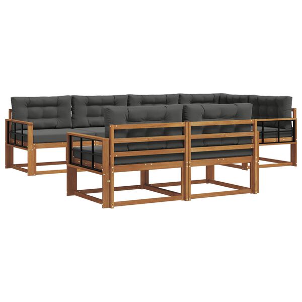 vidaXL Āra dīvānu komplekts ar spilvenu 7 pcs Dabisks un antracīts