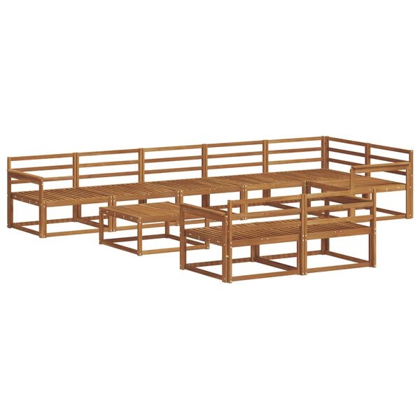 vidaXL Āra dīvānu komplekts 9 pcs Dabiska Cietā akācijas koks