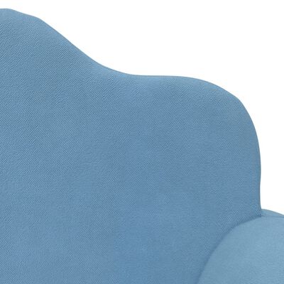 vidaXL divvietīgs bērnu dīvāns, zila, mīksts plīšs