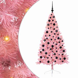 vidaXL Mākslīgais LED Ziemassvētku eglīte su 300 LED Rozā 180 cm PVC