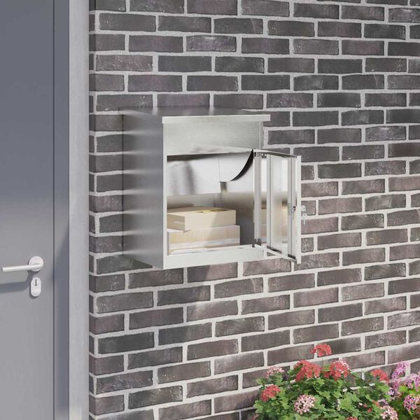 vidaXL Paku nodošanas kaste Melna 44 x 35 x 59 cm Nerūsējošs tērauds