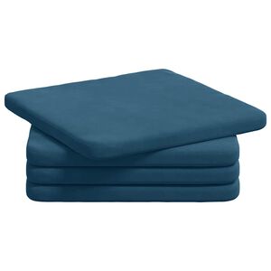 vidaXL Sēdvietas spilventiņi 4 gab. Samts Zila 40 x 40 x 3 cm