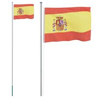 vidaXL Spānijas karogs un masts, 6,23 m, alumīnijs