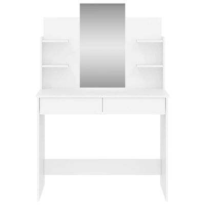 vidaXL galdiņš ar spoguli, balts, 96x39x142 cm
