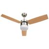 vidaXL griestu ventilators ar lampu un pulti, 108 cm, gai&scaron;i brūns