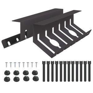 vidaXL Galda kabeļu organizators 2 gab. Melns 44 x 11,5 x 13,5 cm