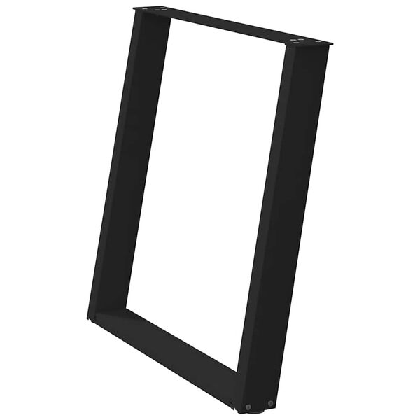 vidaXL ēdamgalda kājas, 2 gab., U-veida, melnas, 70x(72-73) cm, tērauds