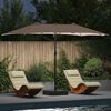 vidaXL Dārza parasols Pelēkbrūna 385 x 209 x 244 cm Poliesters