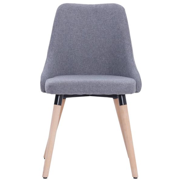 vidaXL virtuves krēsli, 4 gab., gaiši pelēks audums