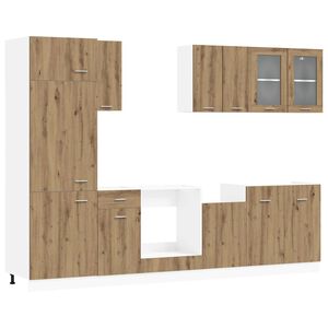 vidaXL Virtuves vienība Lyon 8 pcs Artisan Ozols Inženierijas koks