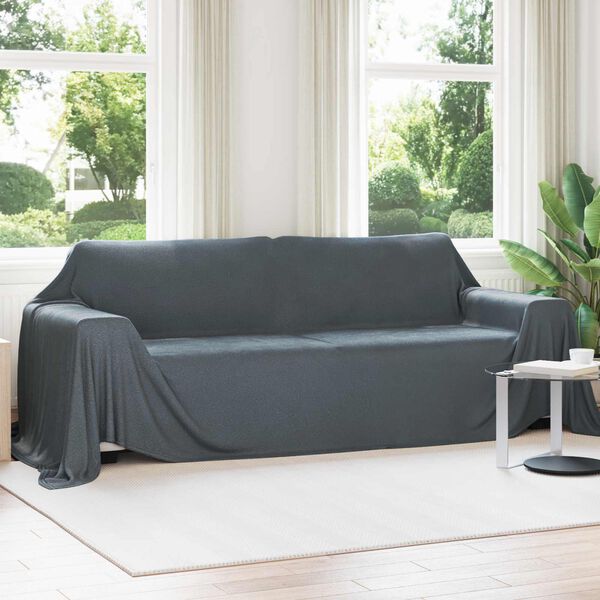 vidaXL Pledu segas 6 pcs Tum&scaron;i pelēks 350 x 270 cm Flīss
