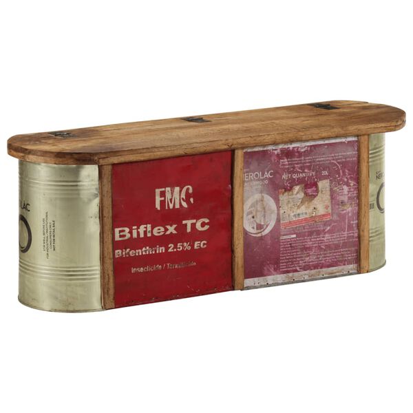 vidaXL glabāšanas sols, 120x30x40 cm, pārstrādāts masīvkoks