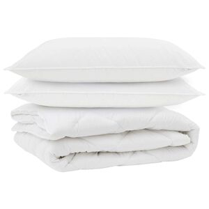 vidaXL Visu sezonu segas ar spilvenu 3 pcs Balts Mikro&scaron;ķiedra