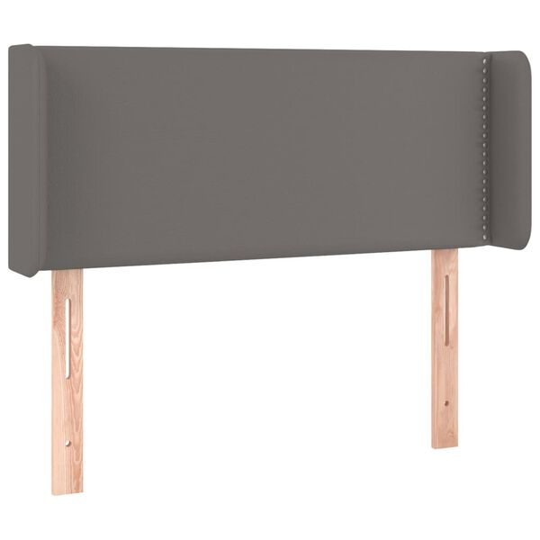 vidaXL gultas galvgalis ar LED, 103x16x78/88 cm, pelēka mākslīgā āda