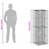 vidaXL Gabions pacelta gulta Sudraba 50 x 50 x 150 cm Cinkots tērauds