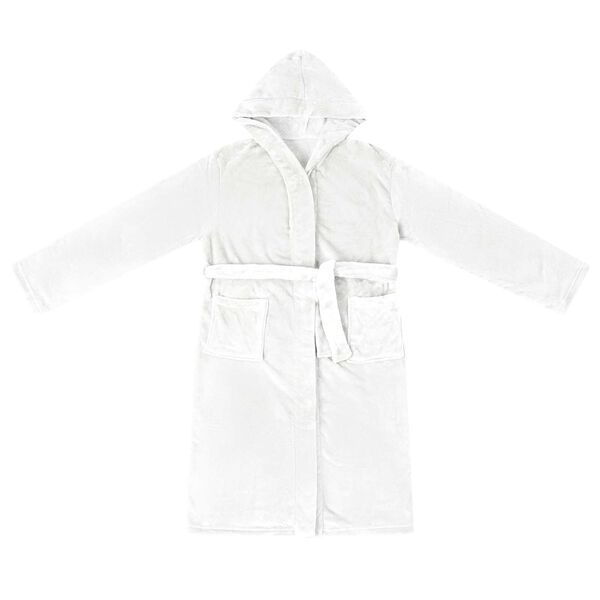 vidaXL Kapuču rūtiņu halāts Balts xl Flanelis