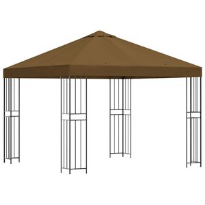 vidaXL Nojume 3 x 3 m Pelēkbrūna Poliesters un tērauds 190 gsm
