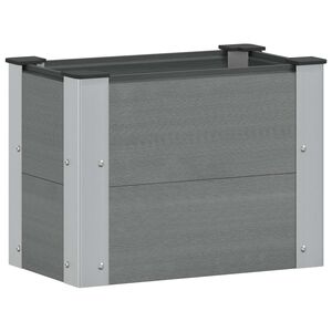 vidaXL Augstā puķu kaste Pelēka 50 x 30 x 36 cm WPC un alumīnijs