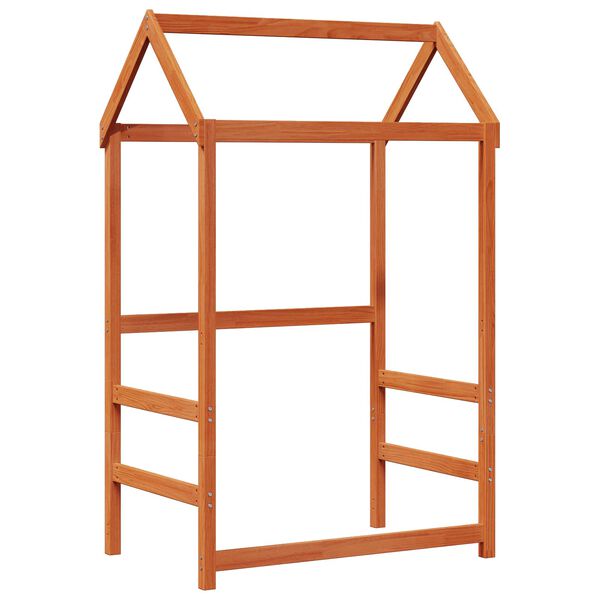 vidaXL Dienas gultas komplekts 3 pcs Vaks brūns Ciets priedes koks