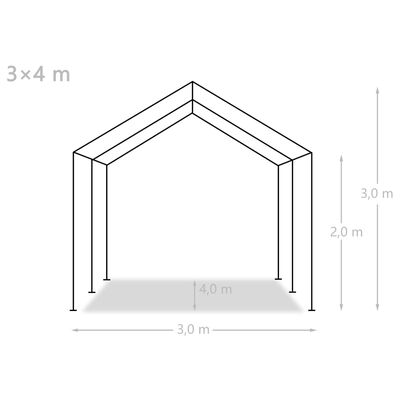 vidaXL telts mantu uzglabāšanai, 3x4 m, balts PE