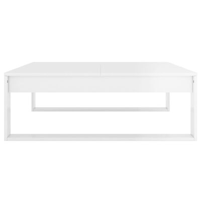 vidaXL kafijas galdiņš, 100x100x35 cm, spīdīgi balts, skaidu plāksne