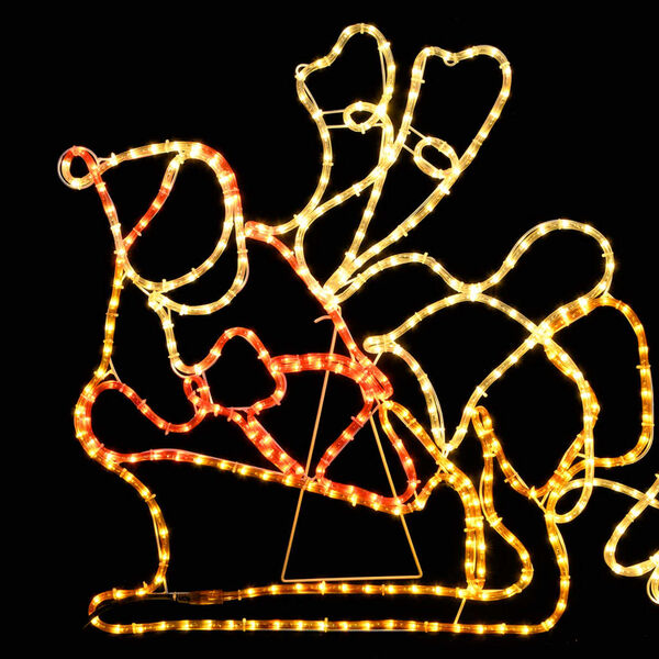vidaXL Ziemassvētku dekors, 6 brieži un kamanas, 2160 LED, XXL, 7 m