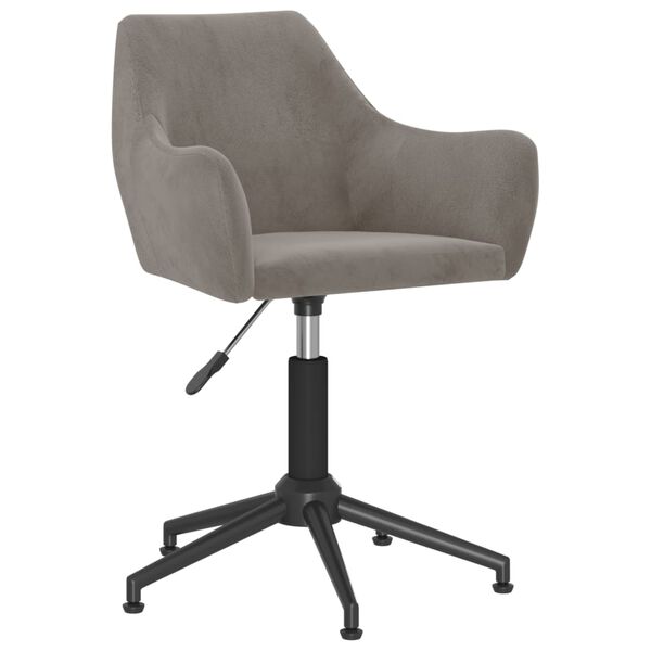 vidaXL grozāmi virtuves krēsli, 6 gab., gai&scaron;i pelēks samts