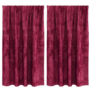vidaXL Samta aizkari ar aizkariem 2 pcs Vīnsarkans 140 x 140 cm Samts