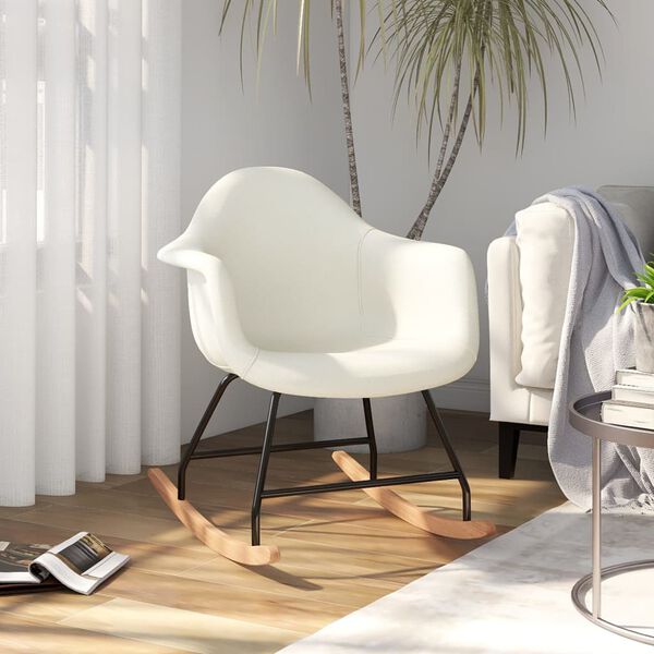 vidaXL &scaron;ūpuļkrēsls, krēmkrāsas audums