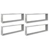vidaXL sienas plaukti, 4 gb., betonpelēki, 100x15x30 cm