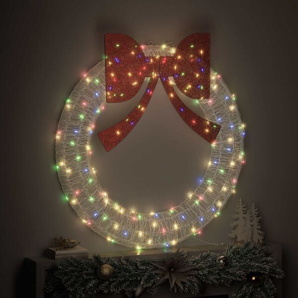 vidaXL Vainags su 150 LED Daudzkrāsains 120 cm Akrils