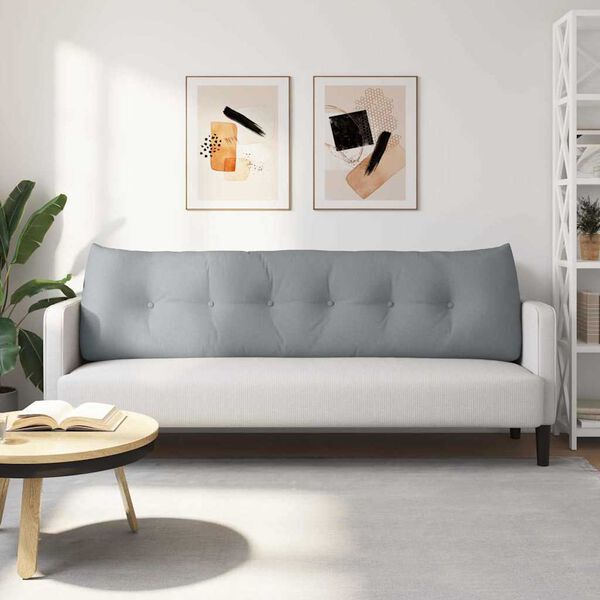 vidaXL Atpakaļ spilvens Gai&scaron;i pelēks 180 x 24 x 50 cm audums